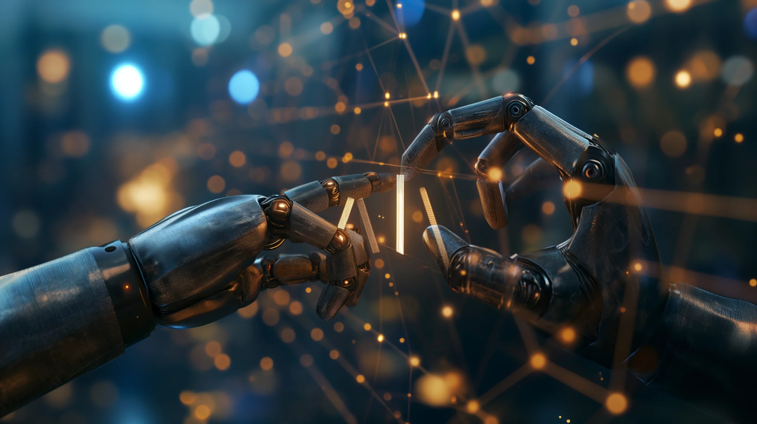 A futuristic cityscape with AI-powered smart buildings and autonomous vehicles, showcasing the integration of Artificial intelligence into urban environments.