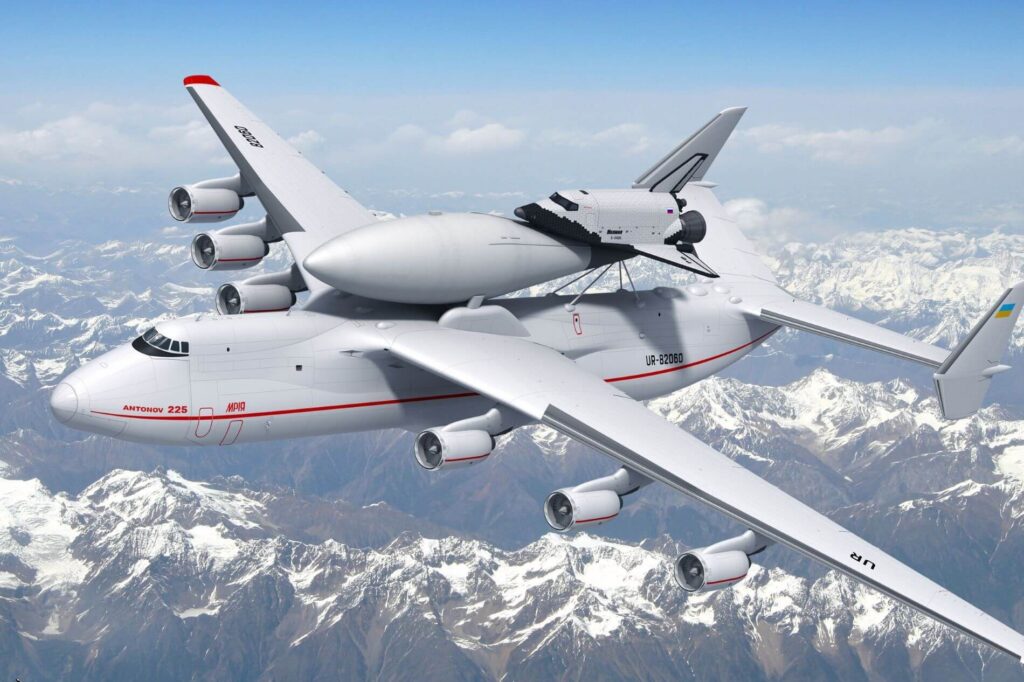 Antonov An-225 Mriya on the runway, showcasing its massive wingspan.