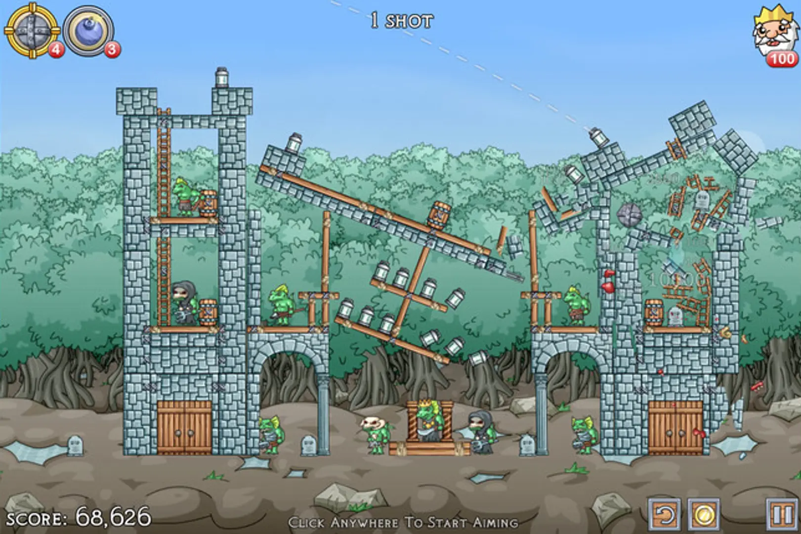 keseruan bermain Crush the Castle